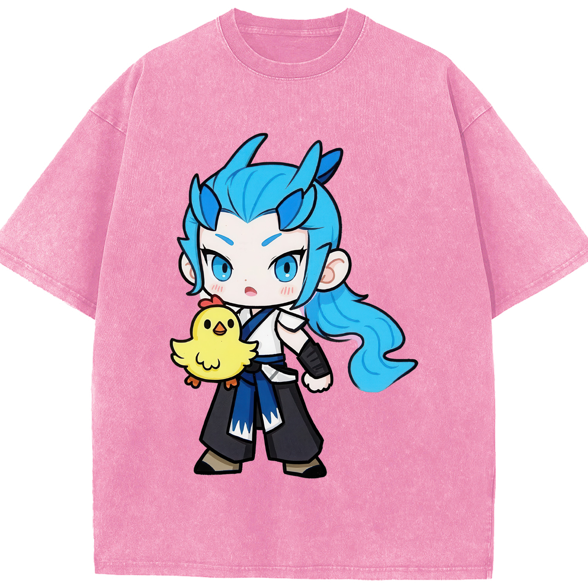 （画像用） Ne Zha 2 ナタ 魔童の大暴れ 綿100% ヴィンテージ風 半袖Tシャツ（フロントプリント）